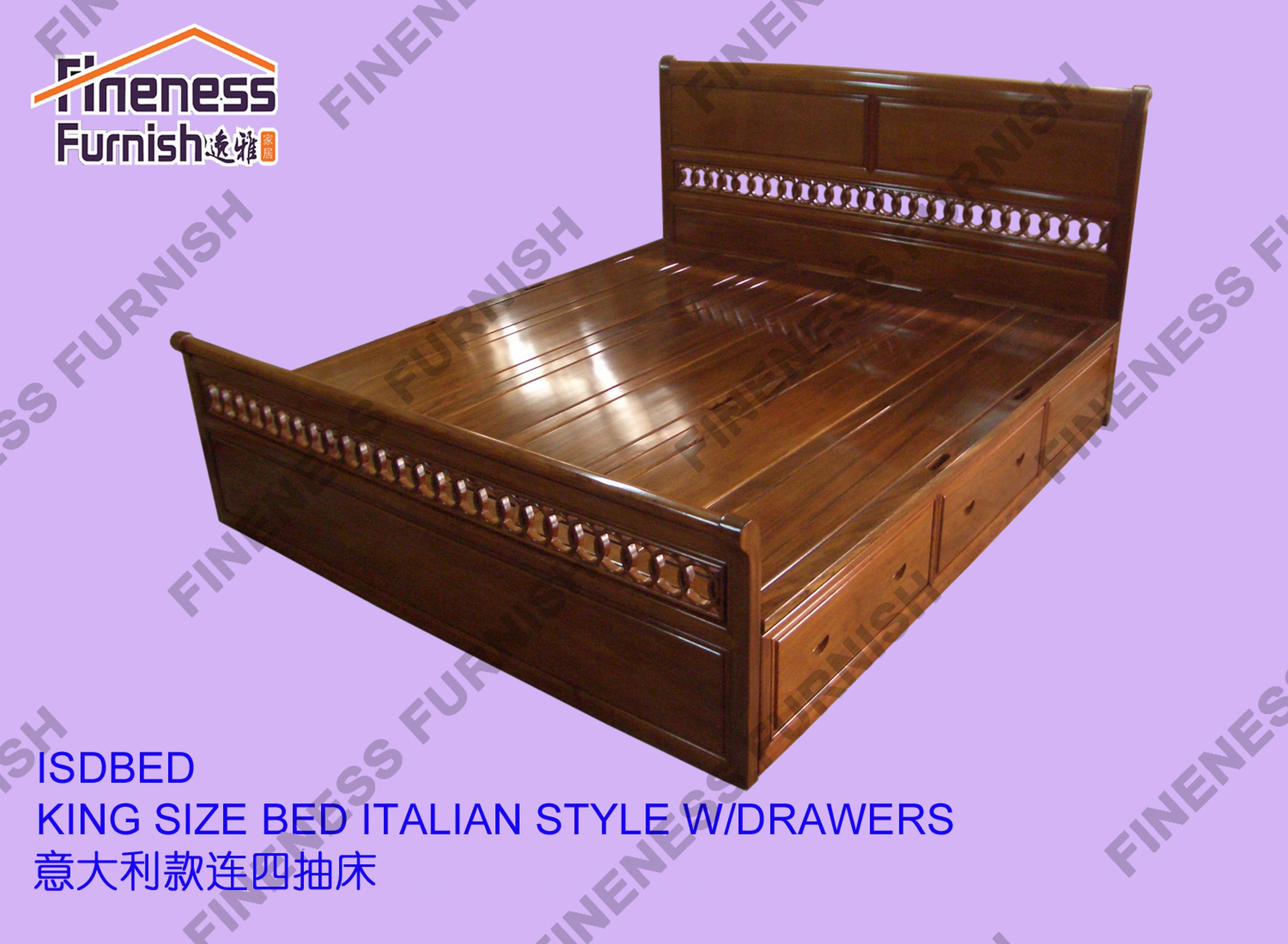 KING SIZE BED ITALIAN STYLE W/DRAWERS