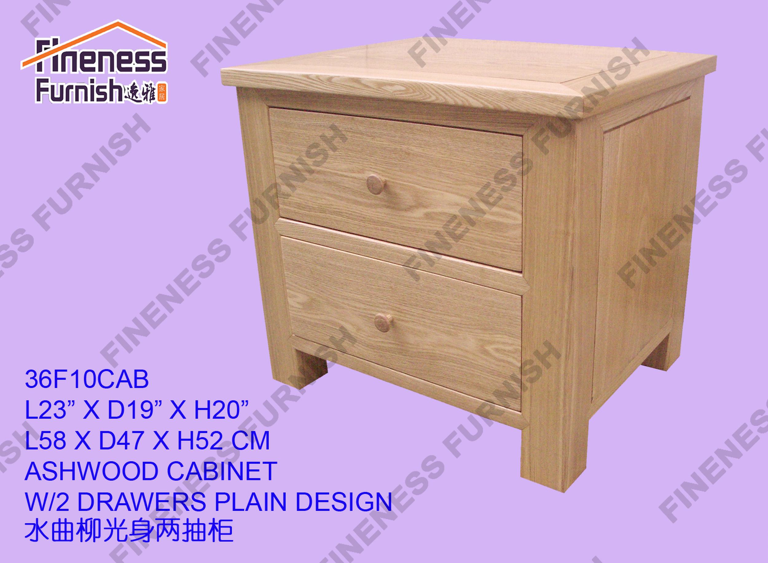 ASHWOOD CABINET W/2 DRAWERS PLAIN DESIGN