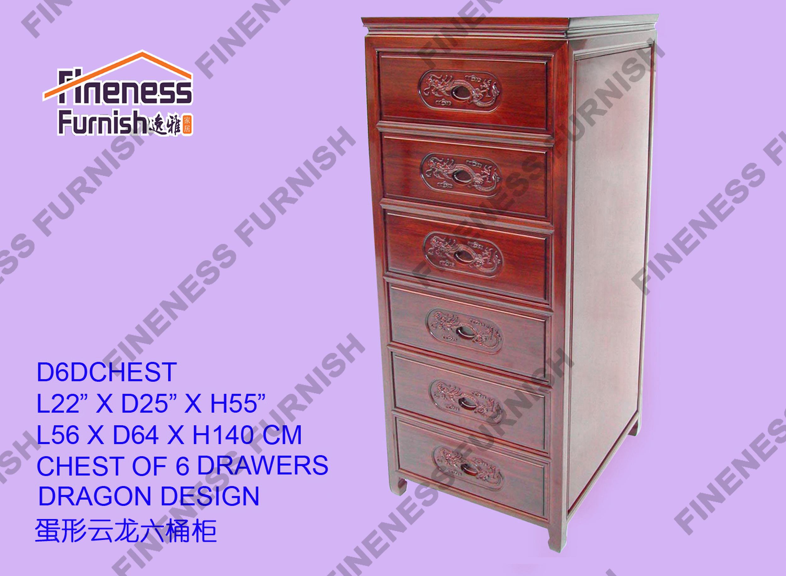 CHEST OF 6 DRAWERS DRAGON DESIGN