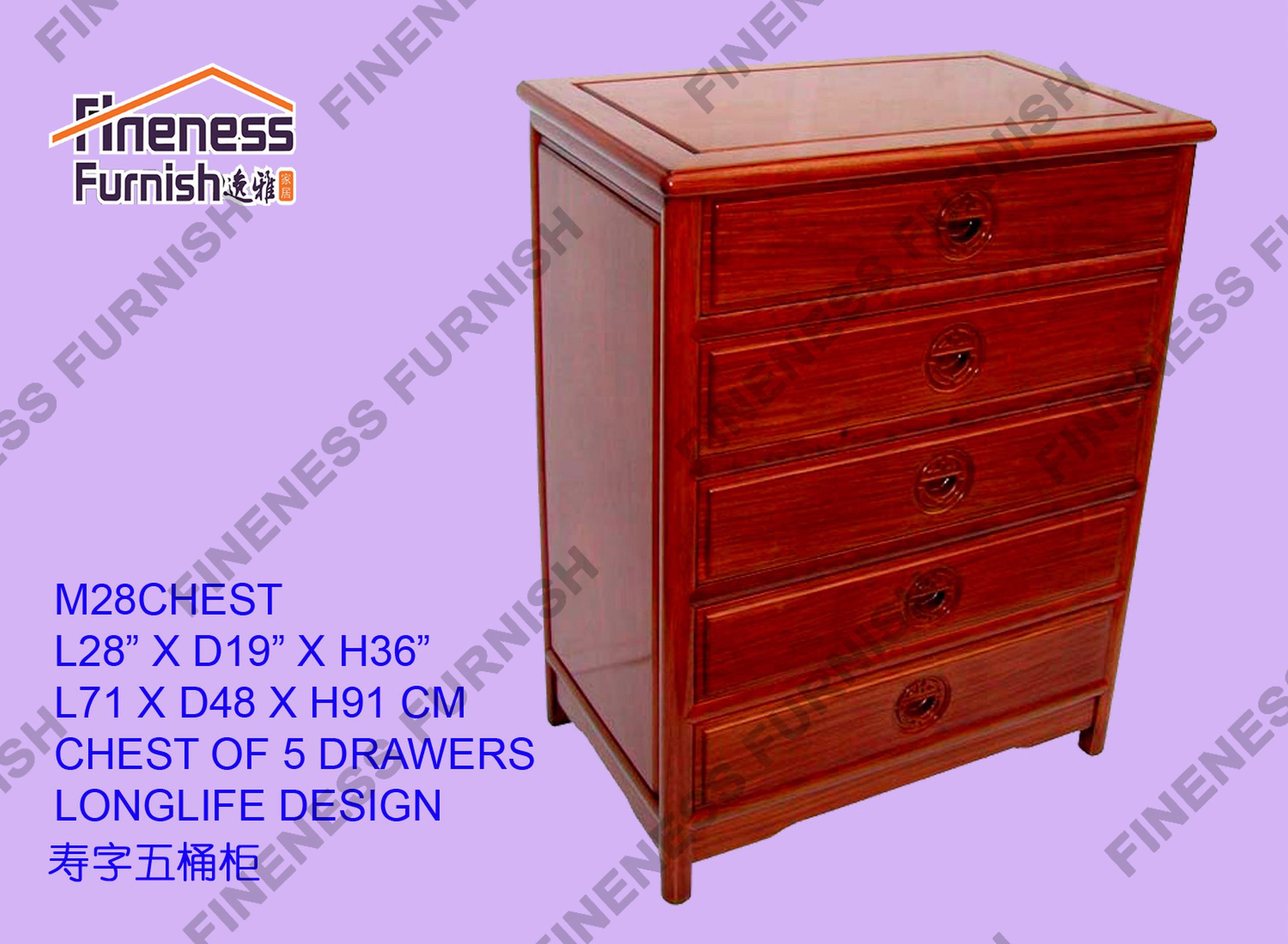 CHEST OF 5 DRAWERS LONGLIFE DESIGN