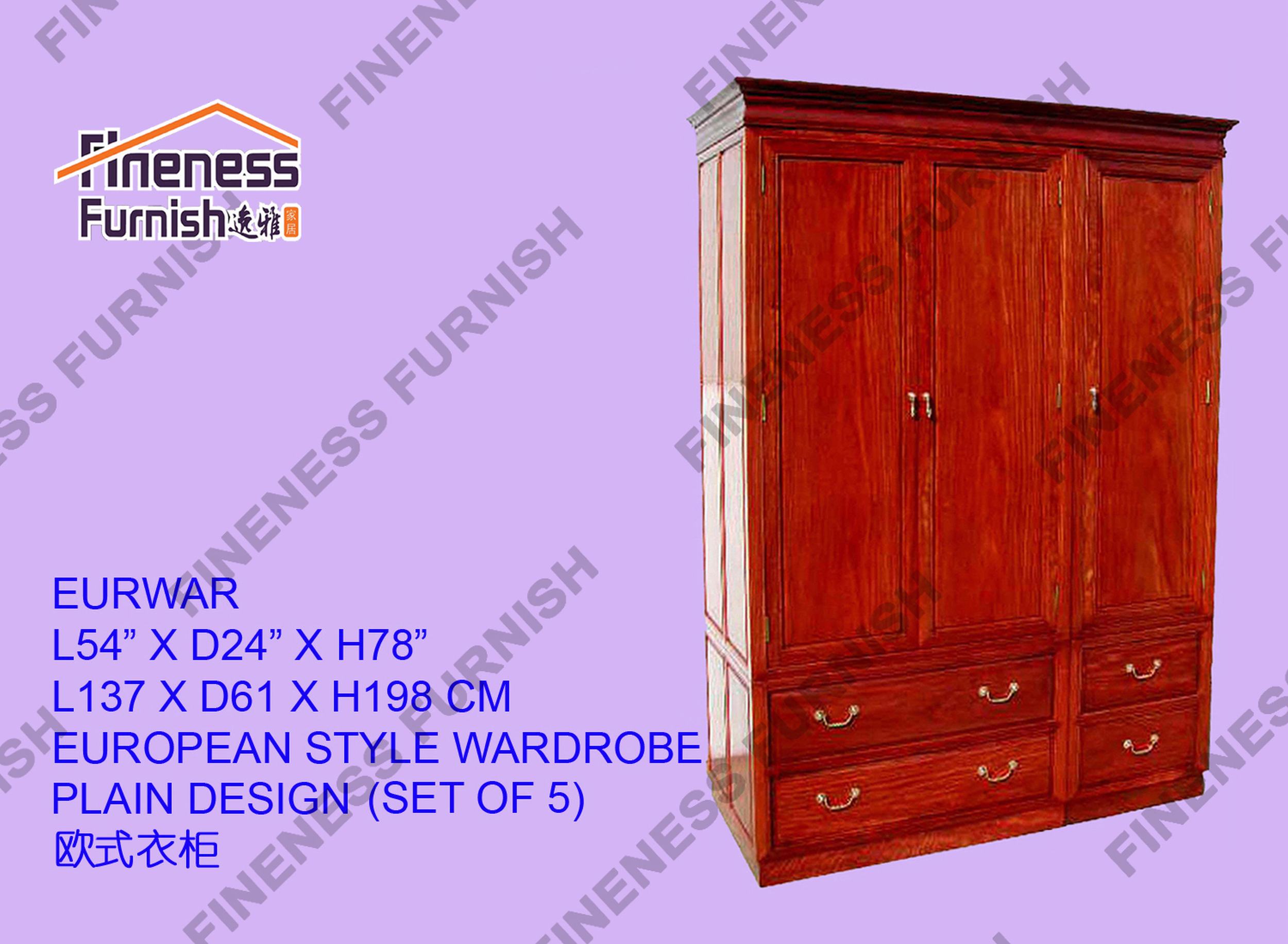 EUROPEAN STYLE WARDROBE PLAIN DESIGN (SET OF 5)
