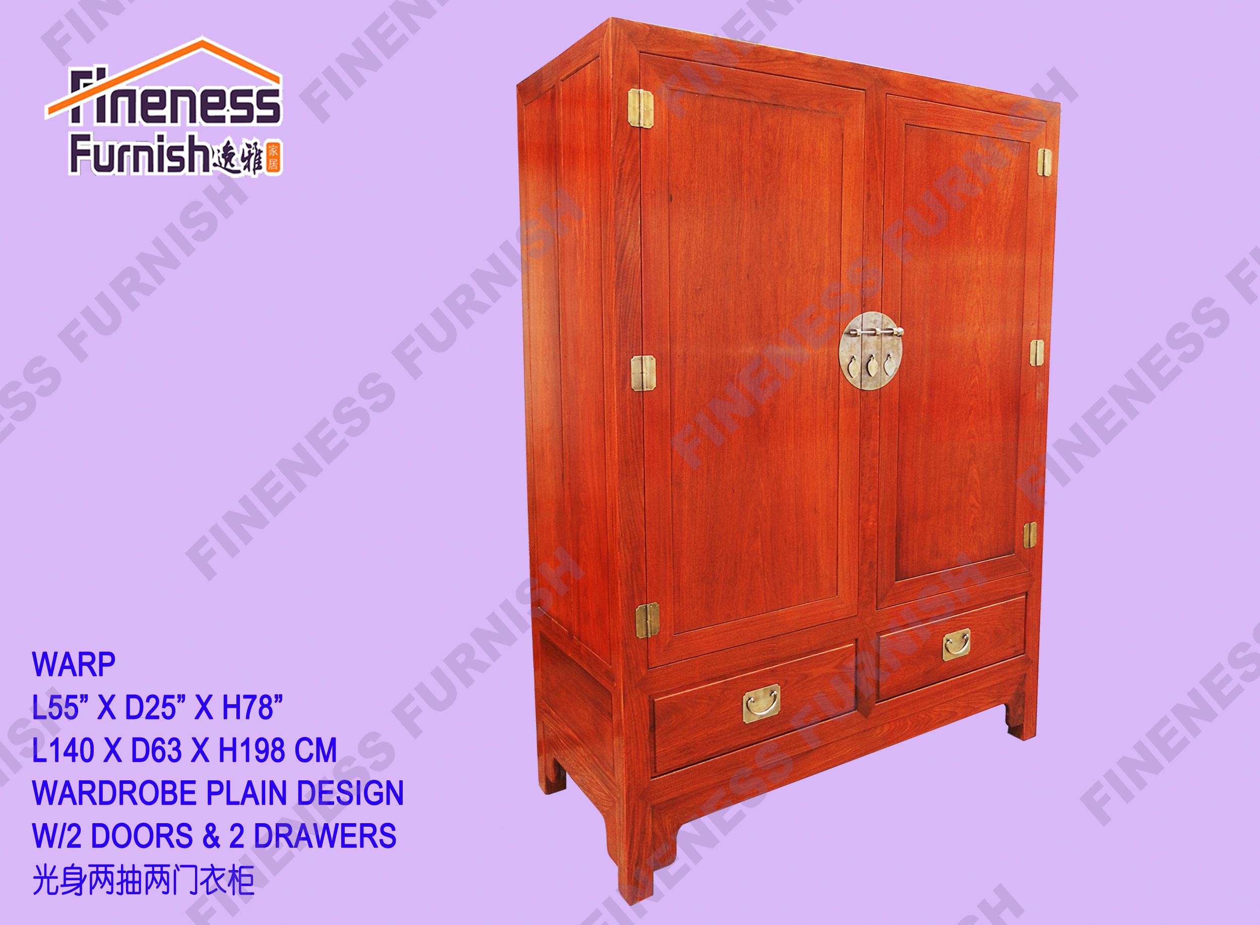 WARDROBE PLAIN DESIGN W/2 DOORS & 2 DRAWERS