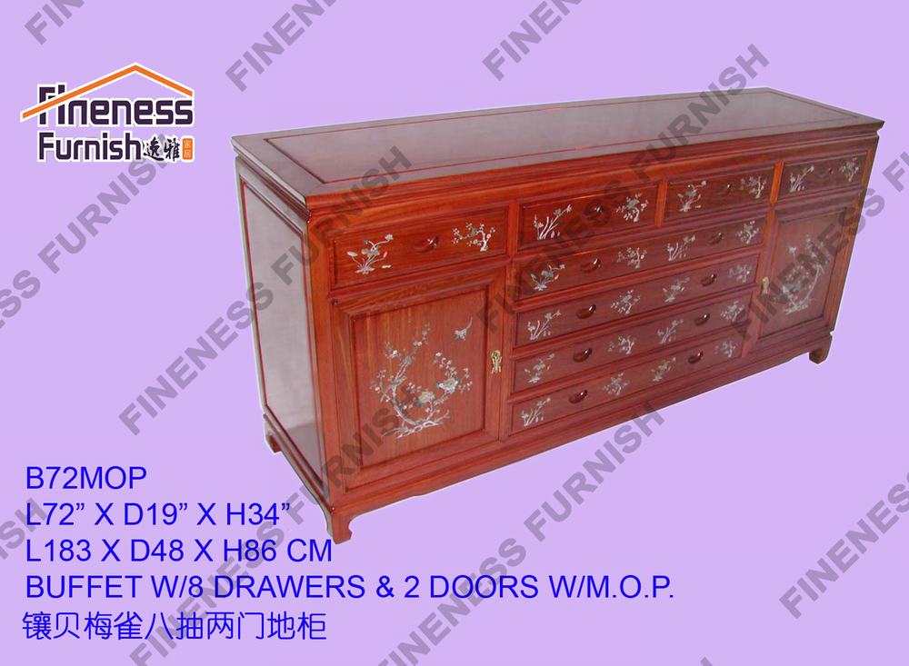 BUFFET W/8 DRAWERS & 2 DOORS W/M.O.P.