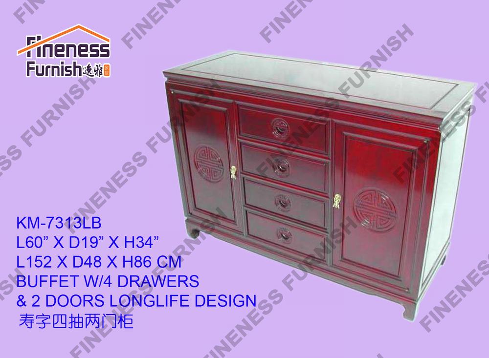 BUFFET W/4 DRAWERS & 2 DOORS LONGLIFE DESIGN