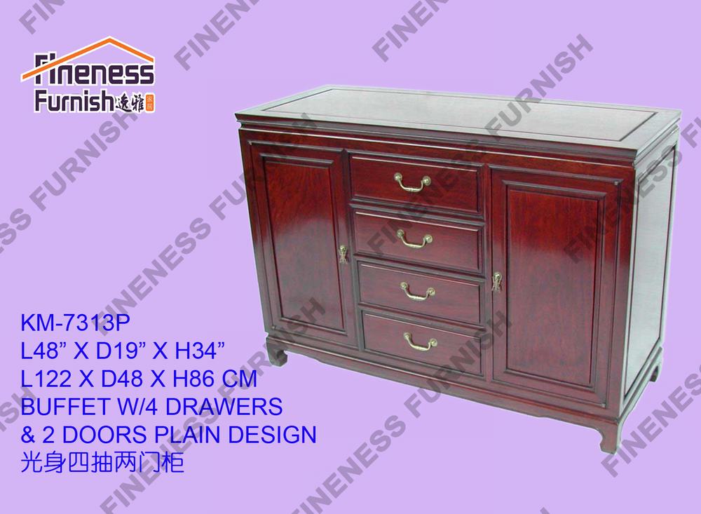 BUFFET W/4 DRAWERS & 2 DOORS PLAIN DESIGN