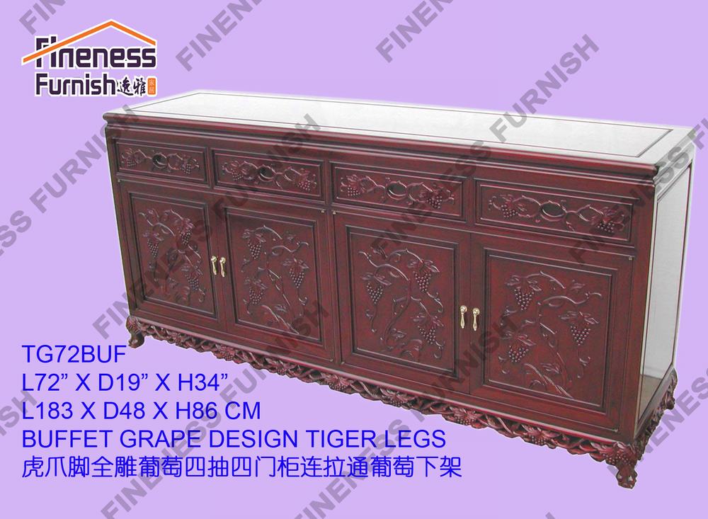 BUFFET GRAPE DESIGN TIGER LEGS
