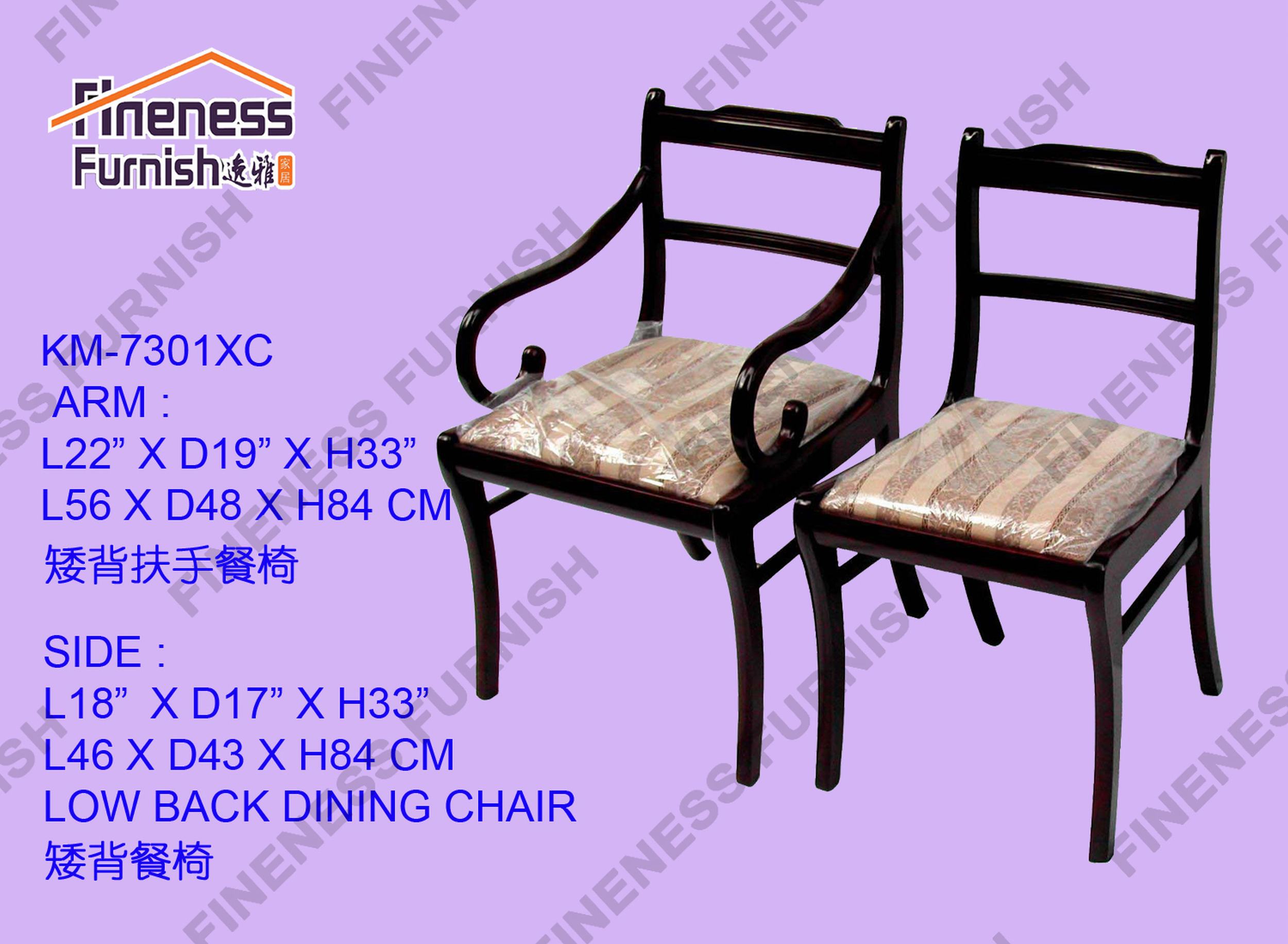 LOW BACK DINING ARM CHAIR (W/FIXED CUSHION)