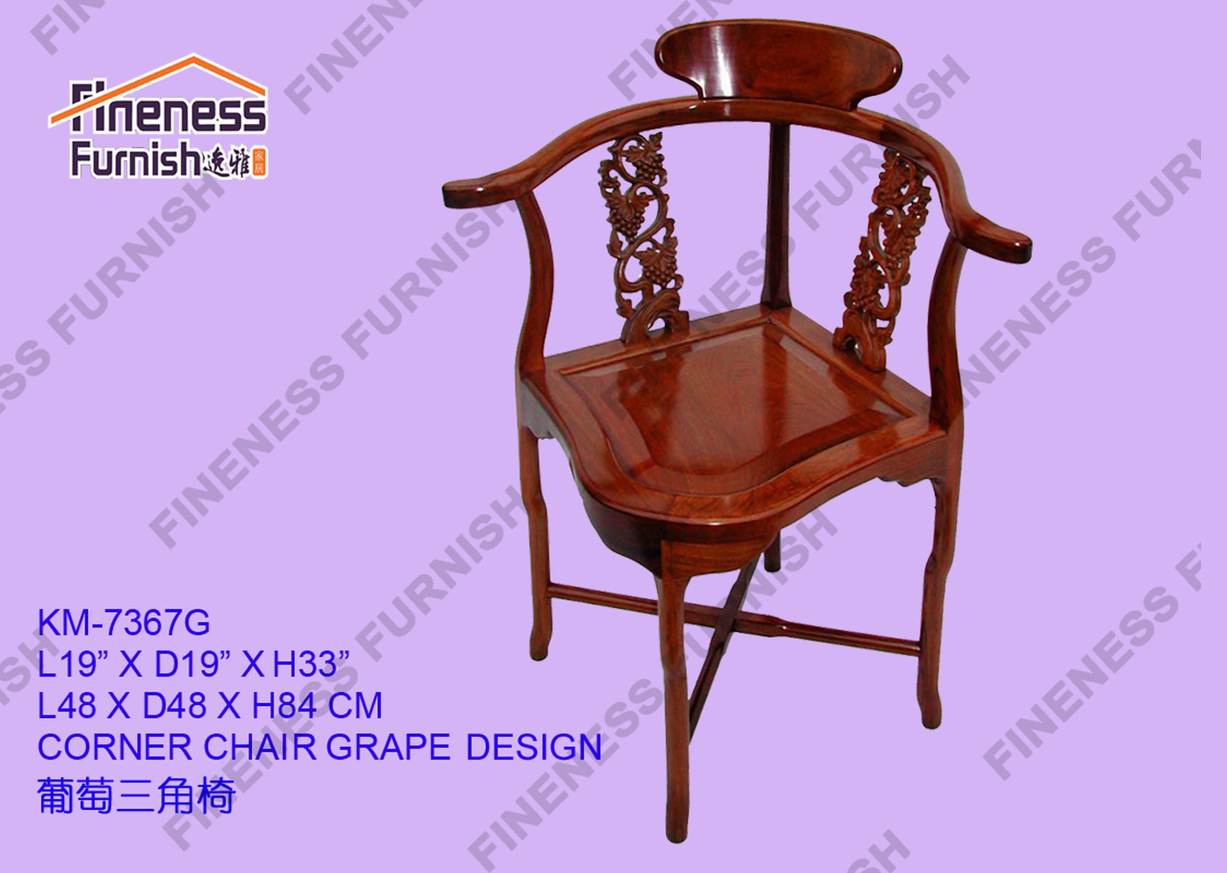 CORNER CHAIR GRAPE DESIGN (EXCLUDING CUSHION)