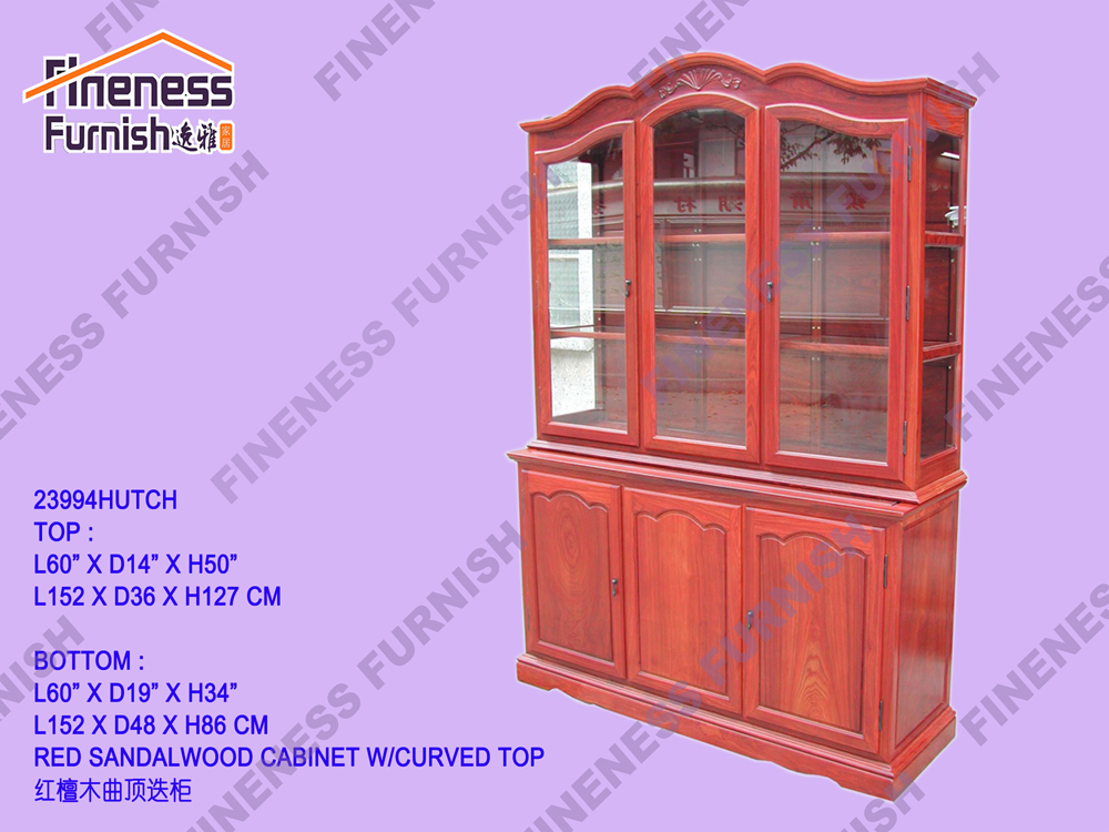 RED SANDALWOOD CABINET W/CURVED TOP