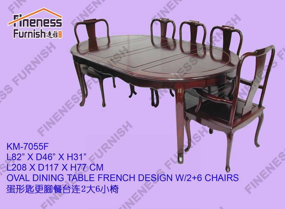 OVAL DINING TABLE FRENCH DESIGN W/2+6 CHAIRS