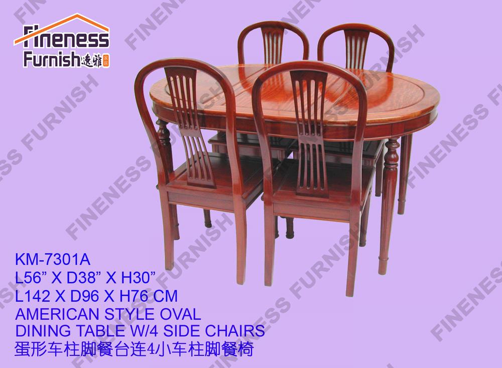 AMERICAN STYLE OVAL DINING TABLE W/4 SIDE CHAIRS