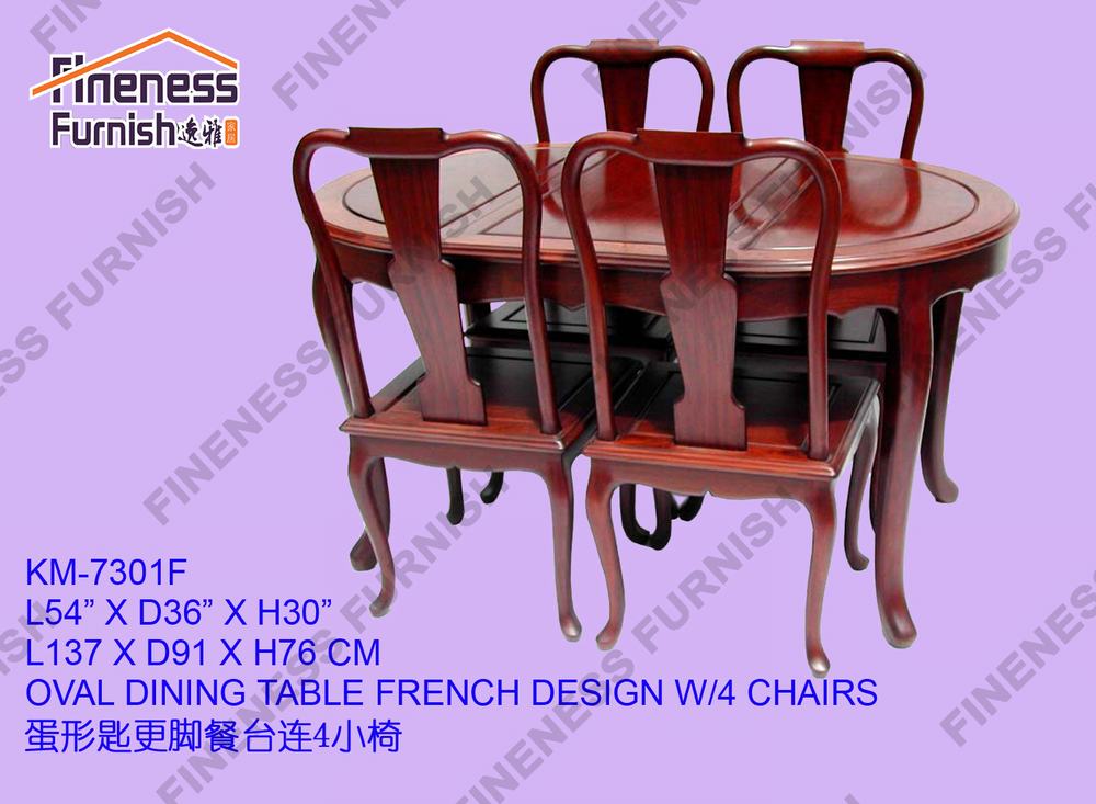 OVAL DINING TABLE FRENCH DESIGN W/4 CHAIRS