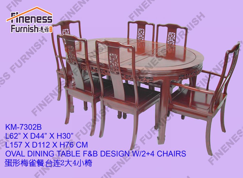 OVAL DINING TABLE F&B DESIGN W/2+4 CHAIRS