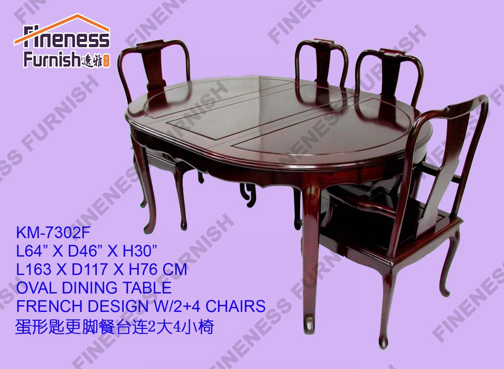 OVAL DINING TABLE FRENCH DESIGN W/2+4 CHAIRS