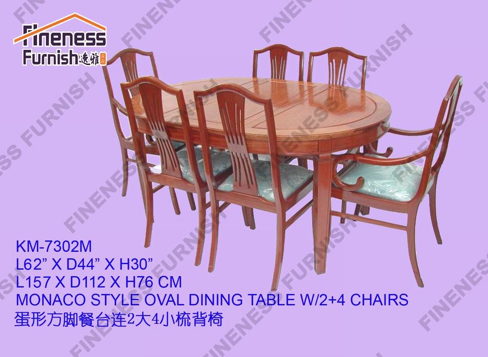 MONACO STYLE OVAL DINING TABLE W/2+4 CHAIRS