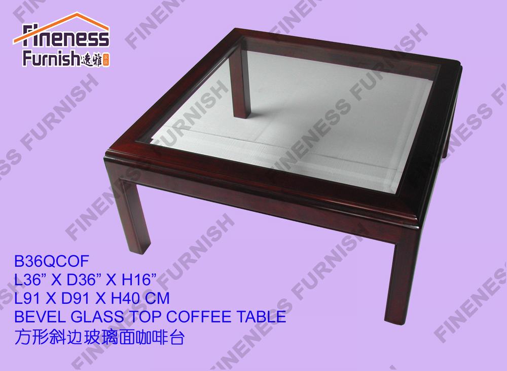 BEVEL GLASS TOP COFFEE TABLE