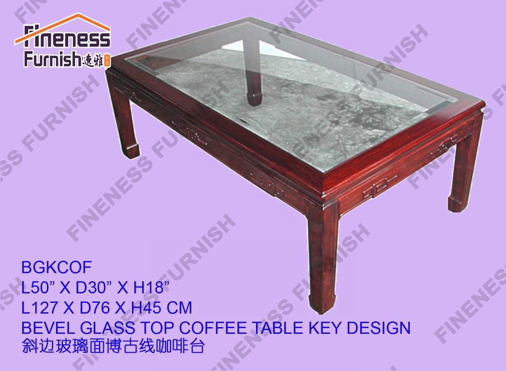 BEVEL GLASS TOP COFFEE TABLE KEY DESIGN