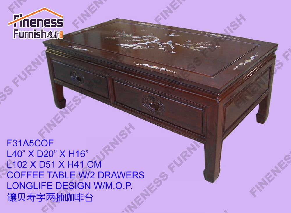 COFFEE TABLE W/2 DRAWERS LONGLIFE DESIGN W/M.O.P.