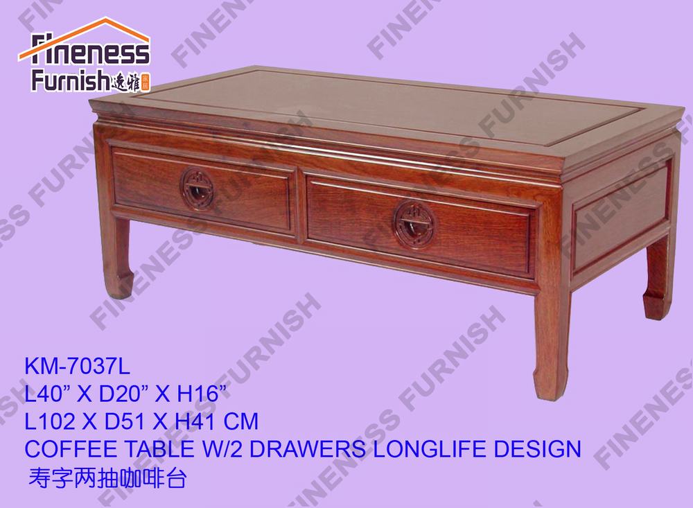 COFFEE TABLE W/2 DRAWERS LONGLIFE DESIGN