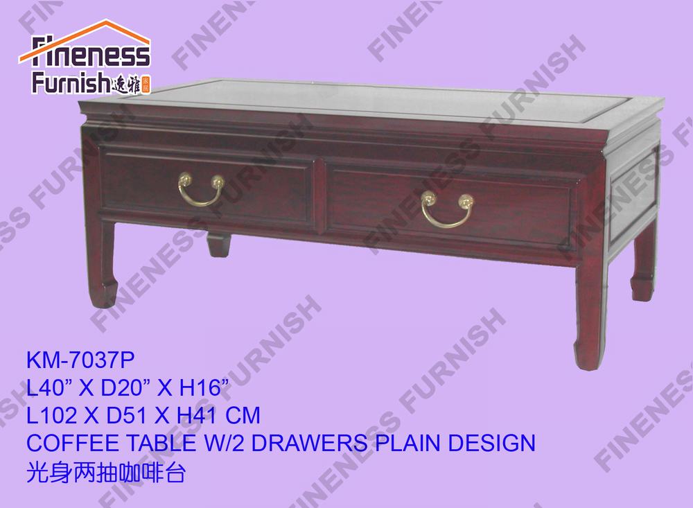 COFFEE TABLE W/2 DRAWERS PLAIN DESIGN
