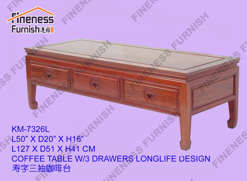 COFFEE TABLE W/3 DRAWERS LONGLIFE DESIGN