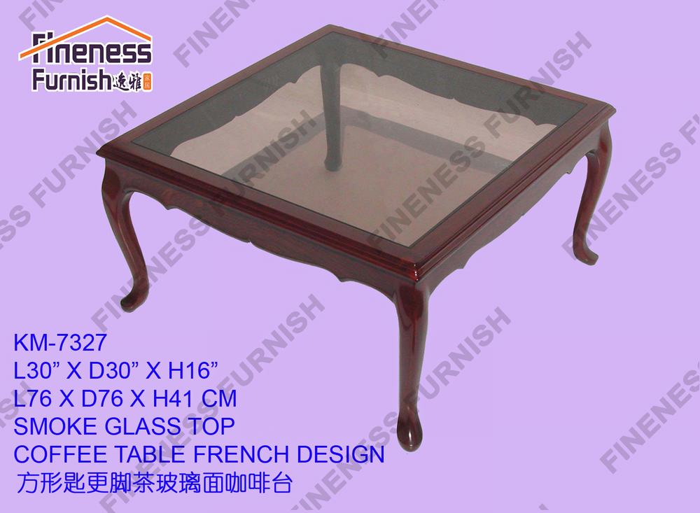 SMOKE GLASS TOP COFFEE TABLE FRENCH DESIGN