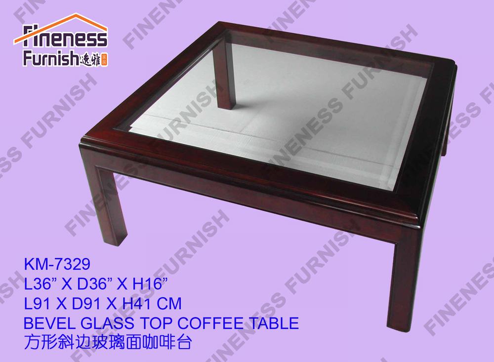 BEVEL GLASS TOP COFFEE TABLE