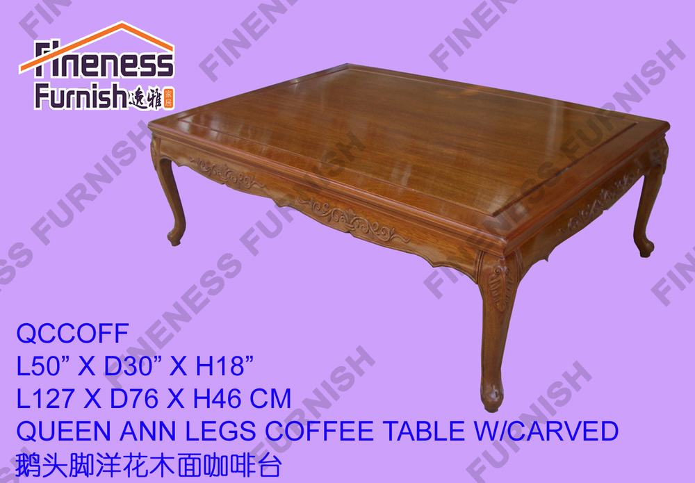 QUEEN ANN LEGS COFFEE TABLE W/CARVED
