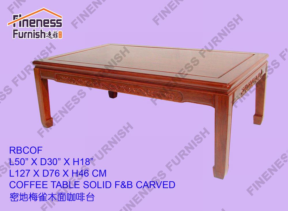 COFFEE TABLE SOLID F&B CARVED