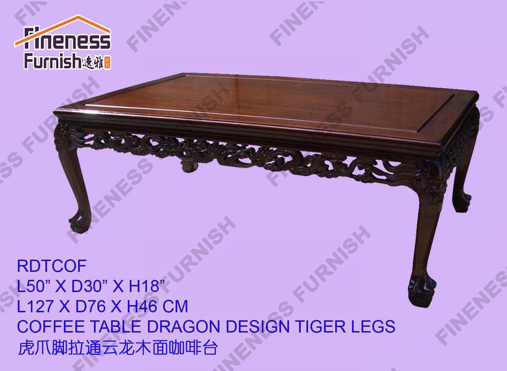 COFFEE TABLE DRAGON DESIGN TIGER LEGS