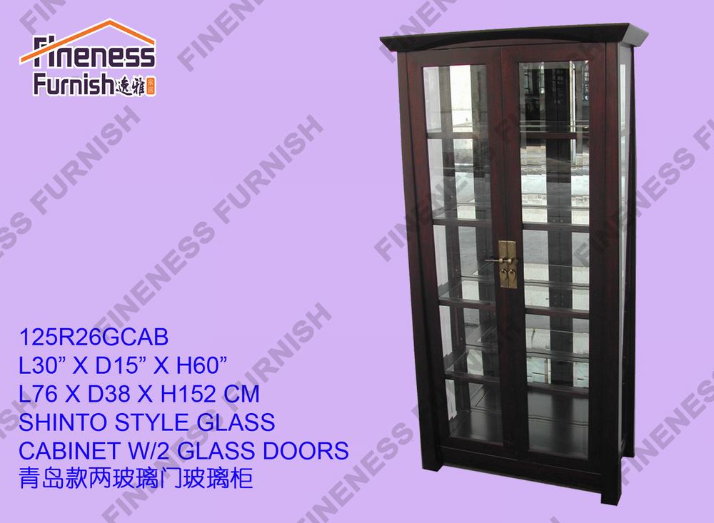 SHINTO STYLE GLASS CABINET W/2 GLASS DOORS