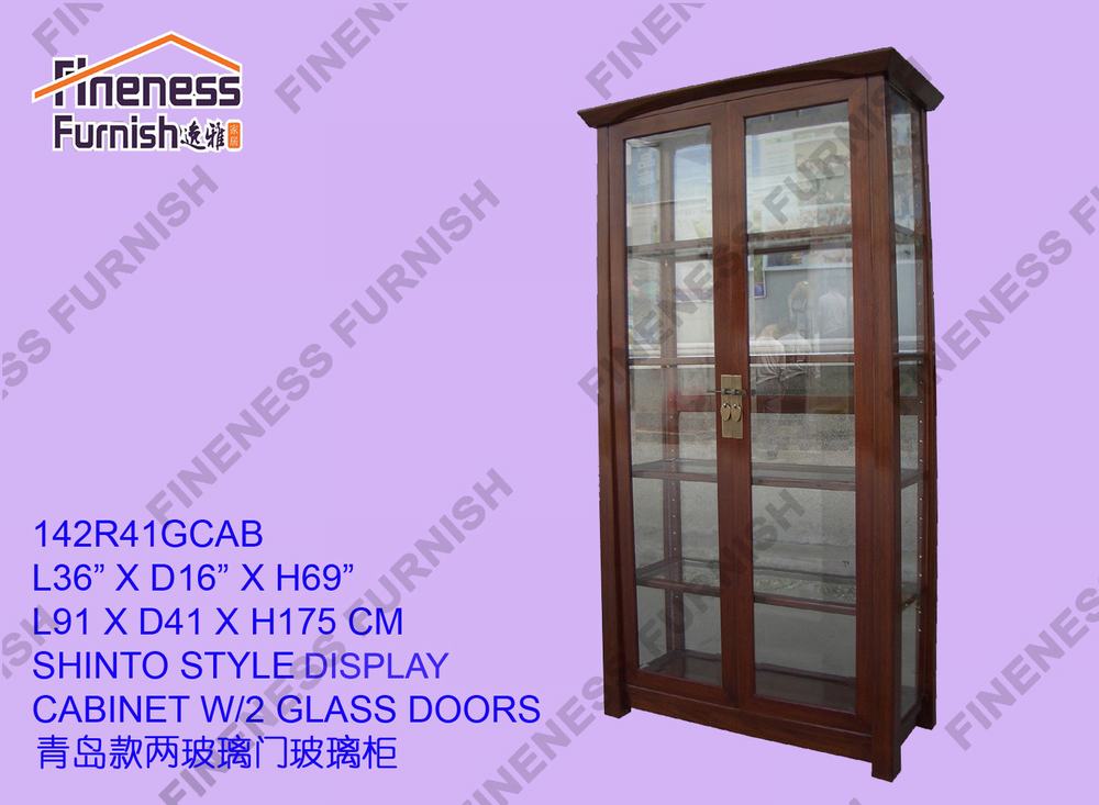 SHINTO STYLE DISPLAY CABINET W/2 GLASS DOORS