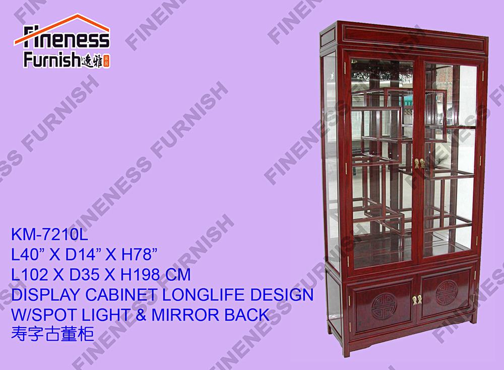 DISPLAY CABINET LONGLIFE DESIGN W/SPOT LIGHT & MIRROR BACK