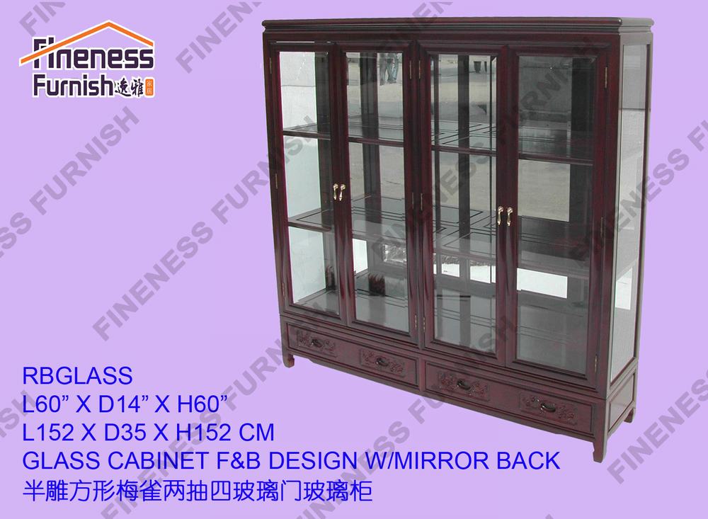 GLASS CABINET F&B DESIGN W/MIRROR BACK