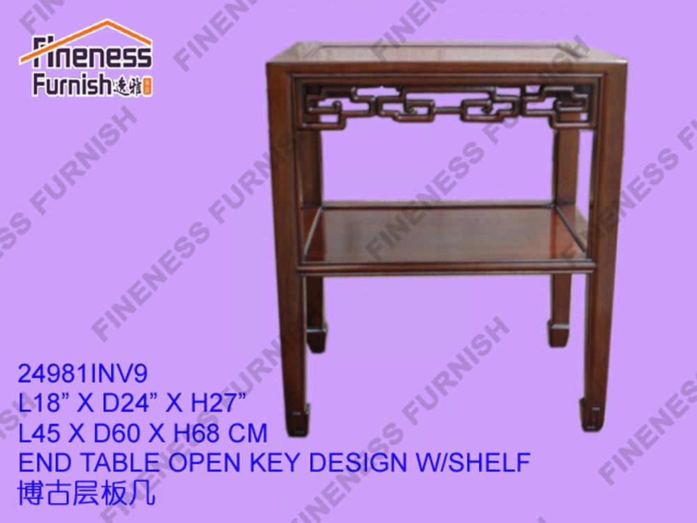 END TABLE OPEN KEY DESIGN W/SHELF