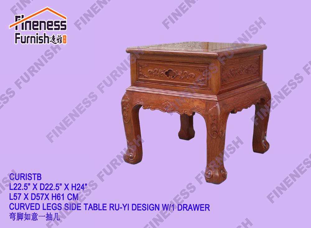 CURVED LEGS SIDE TABLE RU-YI DESIGN W/1 DRAWER