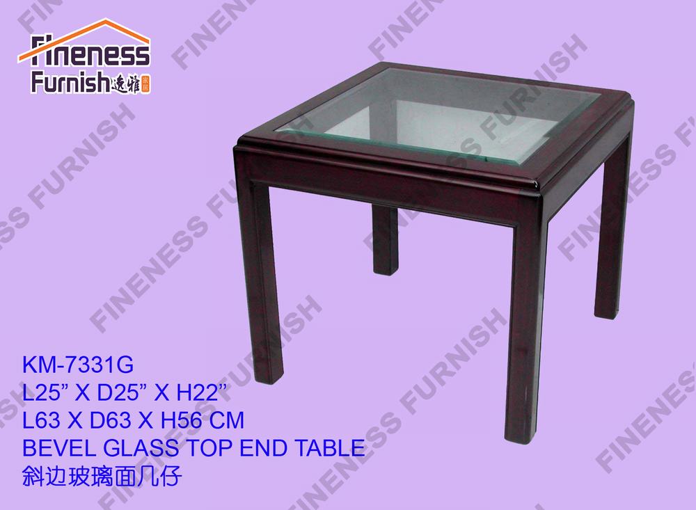 BEVEL GLASS TOP END TABLE