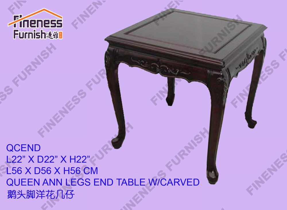 QUEEN ANN LEGS END TABLE W/CARVED