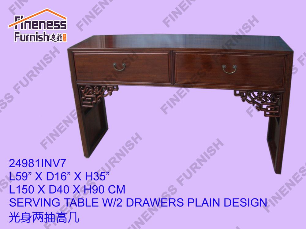 SERVING TABLE W/2 DRAWERS PLAIN DESIGN