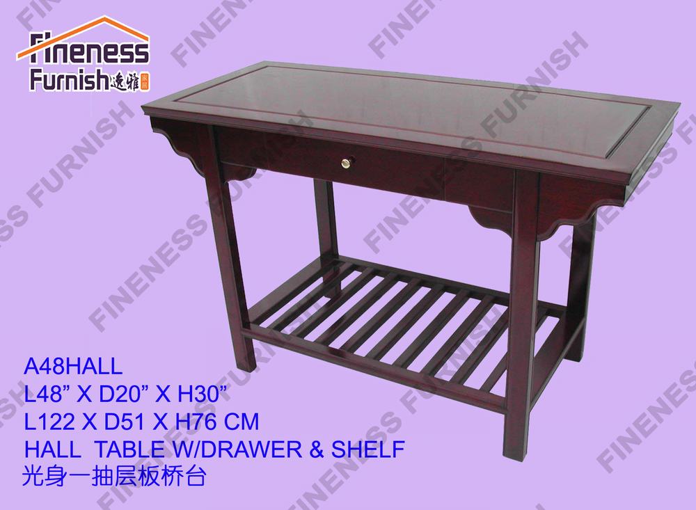 HALL TABLE W/DRAWER & SHELF