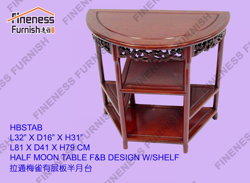 HALF MOON TABLE F&B DESIGN W/SHELF