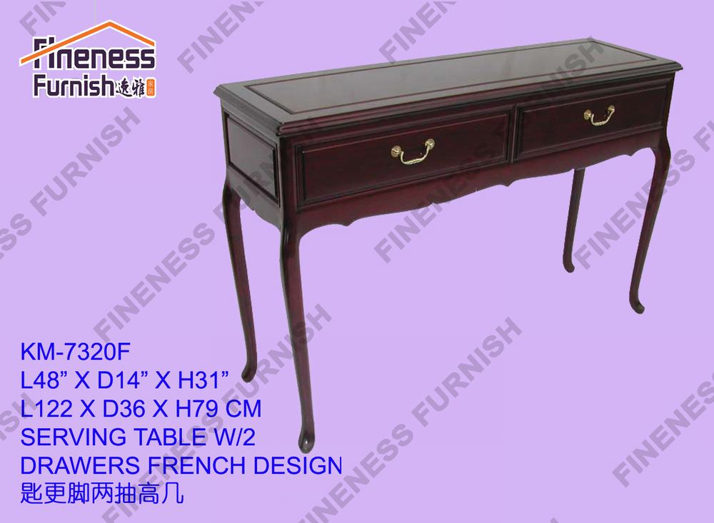 SERVING TABLE W/2 DRAWERS FRENCH DESIGN