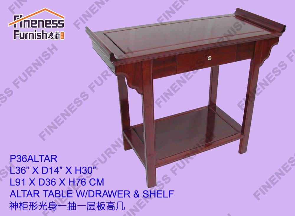 ALTAR TABLE W/DRAWER & SHELF