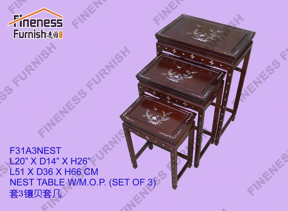 NEST TABLE W/M.O.P  (SET OF 3)