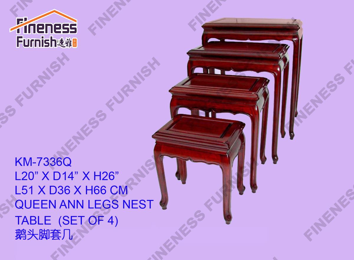 QUEEN ANN LEGS NEST TABLE (SET OF 4)