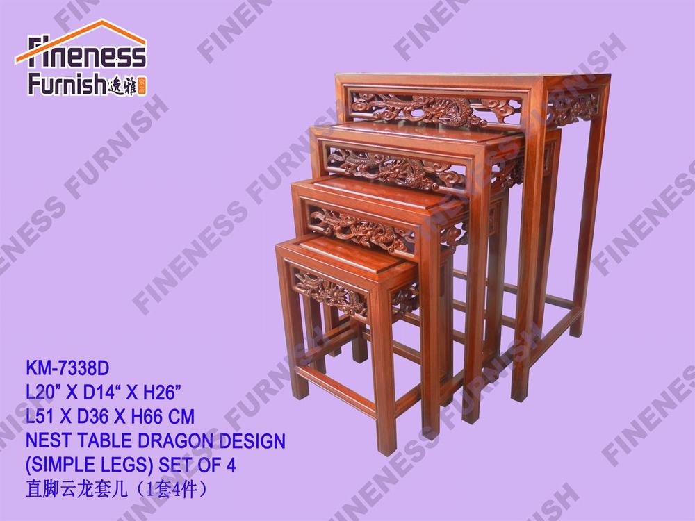 SIMPLE LEGS NEST TABLE DRAGON DESIGN (SET OF 4) 
