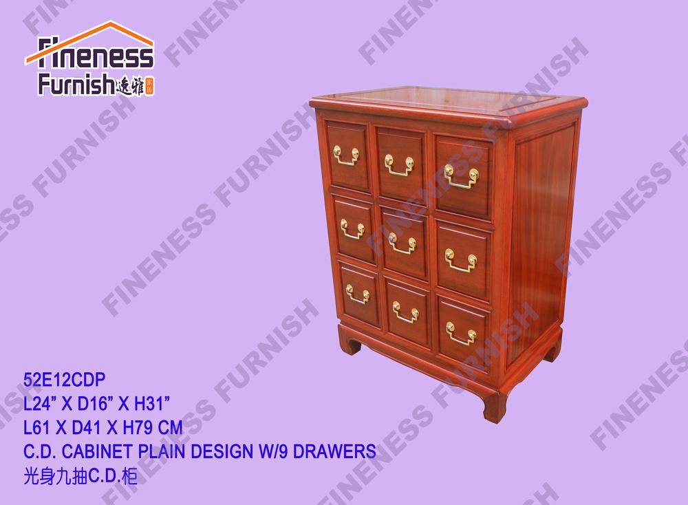 C.D. CABINET PLAIN DESIGN W/9 DRAWERS