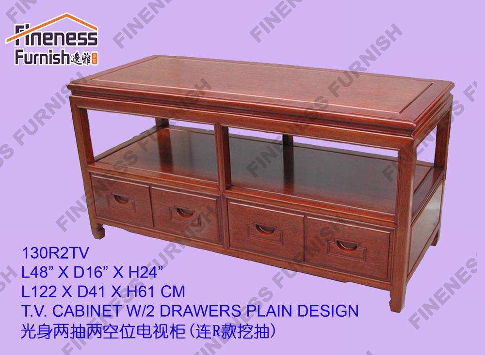 T.V. CABINET W/2 DRAWERS PLAIN DESIGN