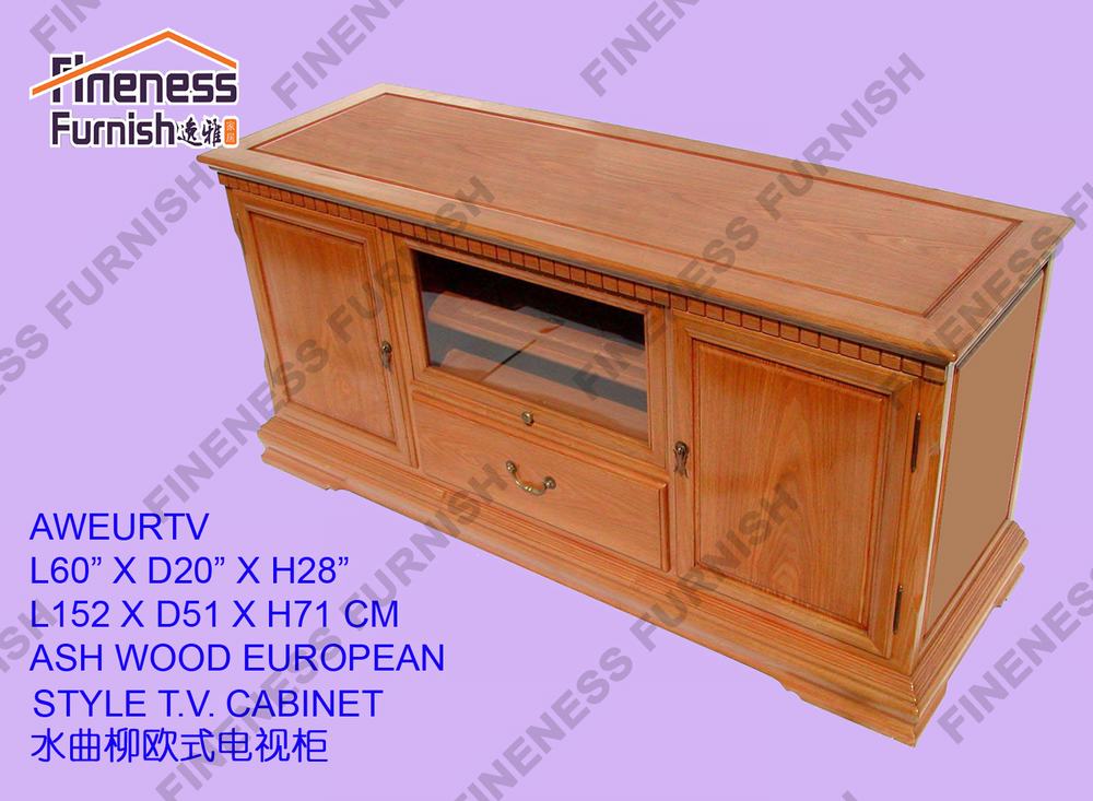 ASH WOOD EUROPEAN STYLE T.V. CABINET