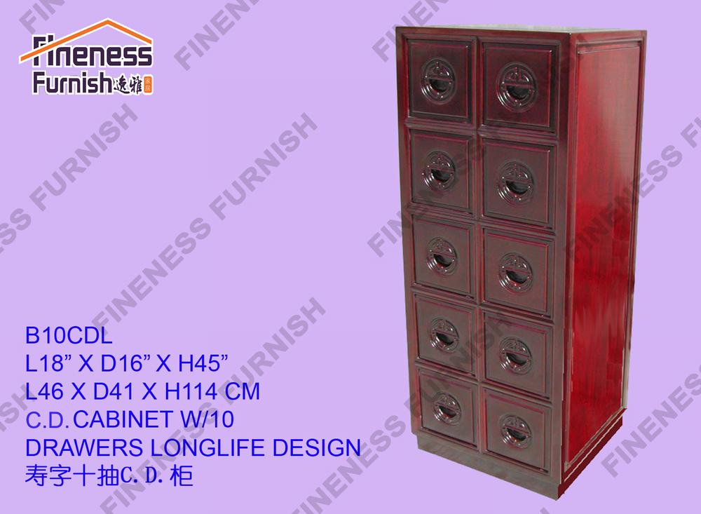 C.D. CABINET W/10 DRAWERS LONGLIFE DESIGN